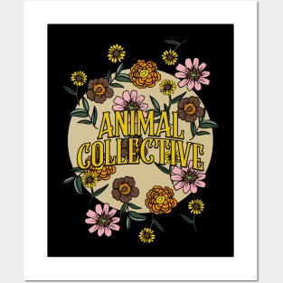 Animal Collective Name Personalized Flower Retro Floral 80s 90s Name Style Posters and Art